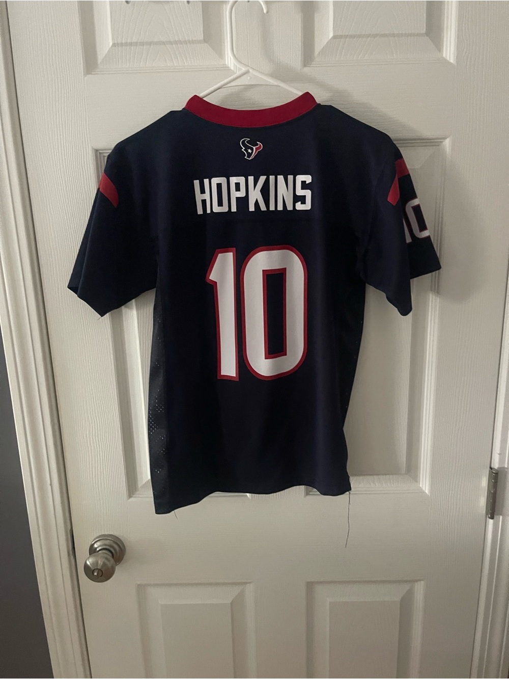 NFL Navy and Red Team Authentic Jersey Tag - Size M